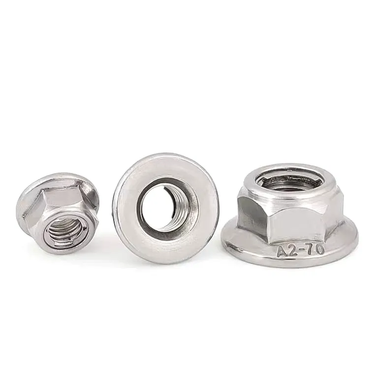 all metal flanged lock nuts stainless steel