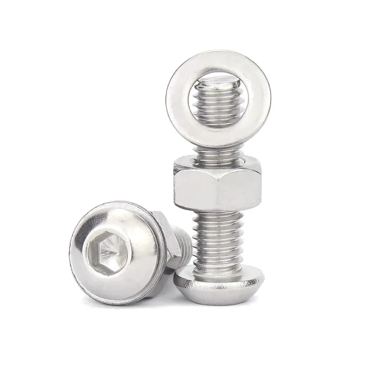 Stainless steel socket buttom head screws and ss hex nuts and washers