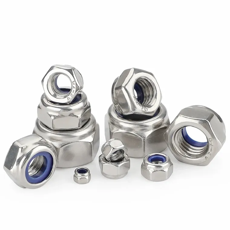 DIN 985 304 Stainless Steel Blue Nylon Insert Lock Nuts