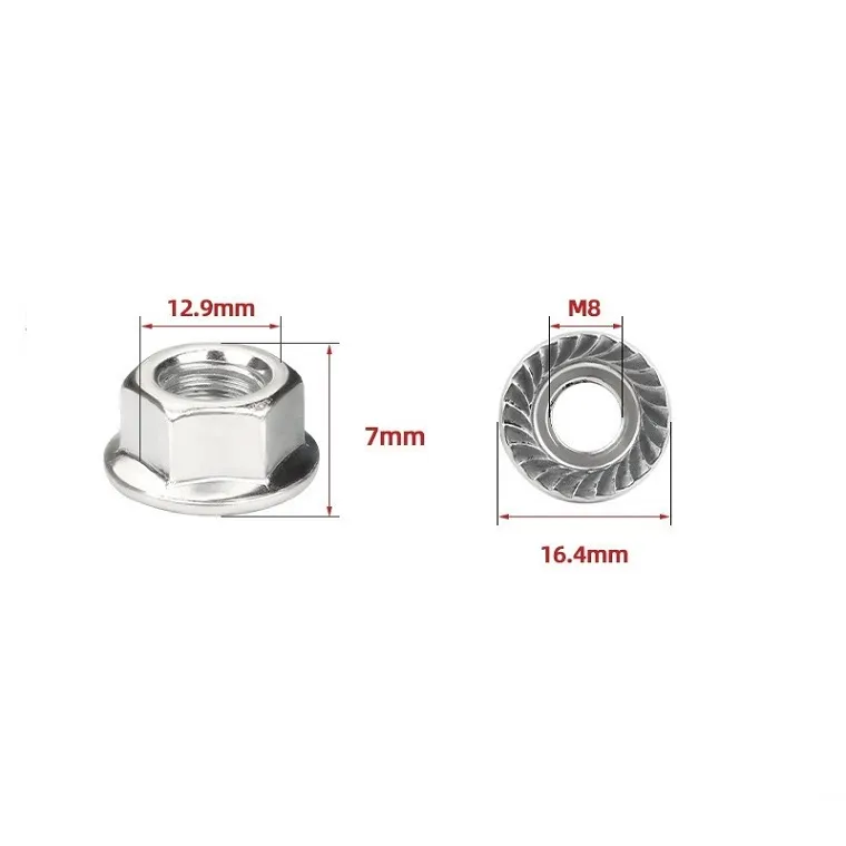 m8 1.25 flange nut stainless