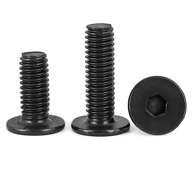 Stainless steel chemical black flat head machine screws